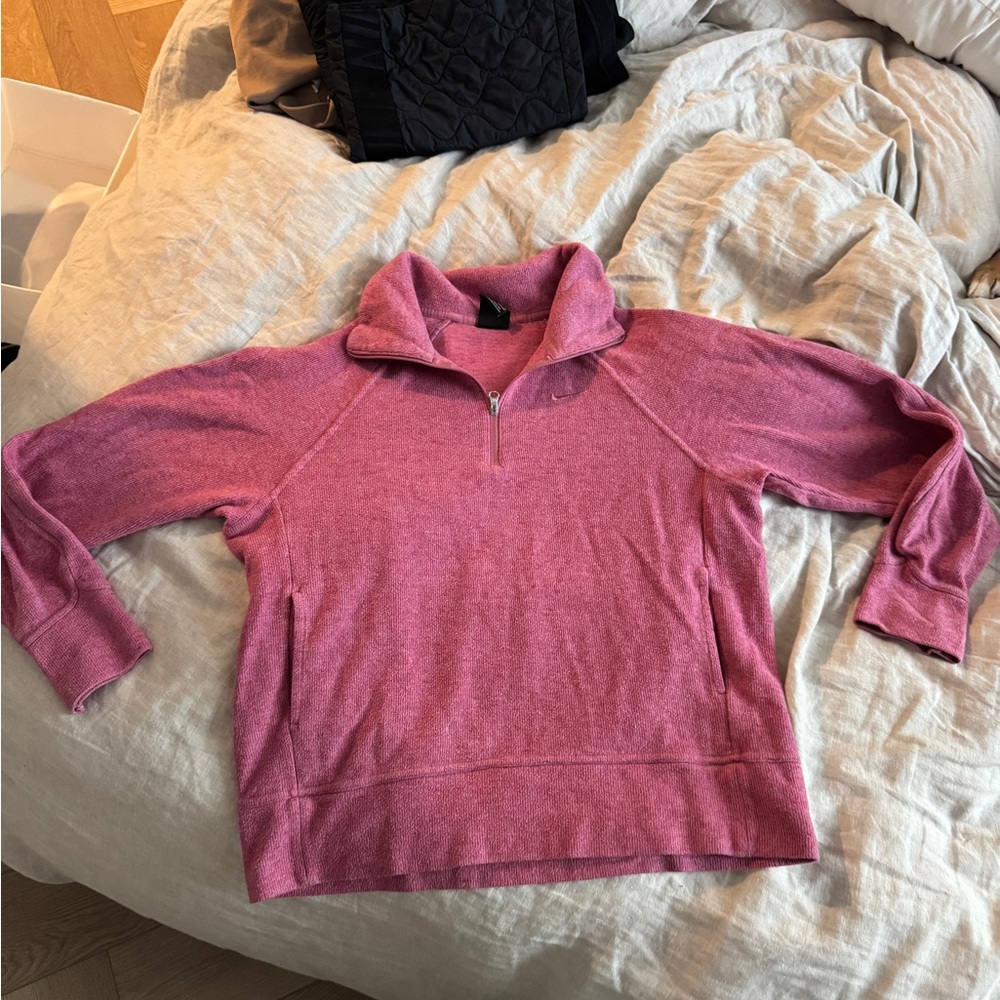 Nike Women's Pink Quarter-Zip Sweatshirt
